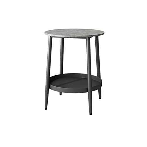 YHshop Nightstands Creative Side Table Modern Minimalist Slate Corner Table Square 2-layer Coffee Table Living Room Bedroom Balcony Furniture Occasional Table