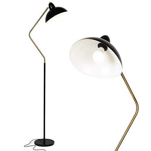 Brightech Swoop - LED Standing Floor Lamp for Living Room, Bedroom, Office - Sturdy Base with Adjustable Head Indoor Pole Lamp - Tall Light for Reading, Crafts, and Tasks