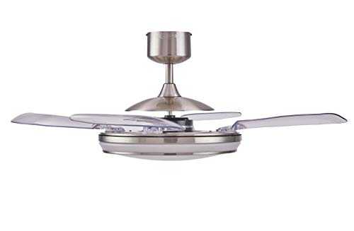Fanaway EVO1 LED Ceiling Fan and Dimmable LED Light, Brushed Chrome