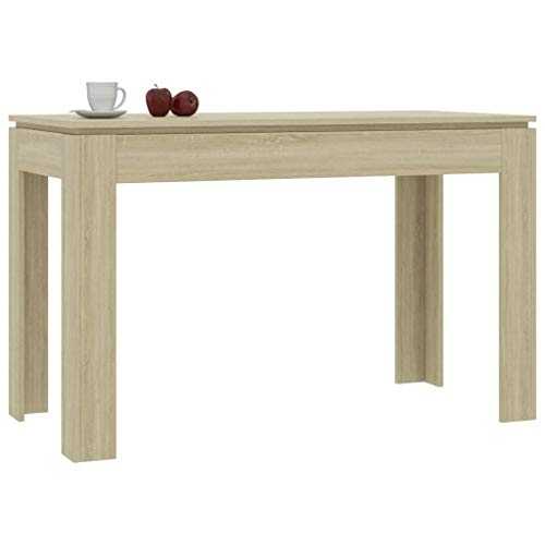 Tidyard Dining Table Chipboard Kitchen Table Dining Room Furniture Rectangle Table Sonoma Oak 120x60x76 cm