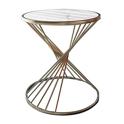 YHshop Nightstands Modern Round Top Coffee Table 17.7in Metal Legs Industrial Sofa Table for Living Room Modern Design Home Furniture Occasional Table