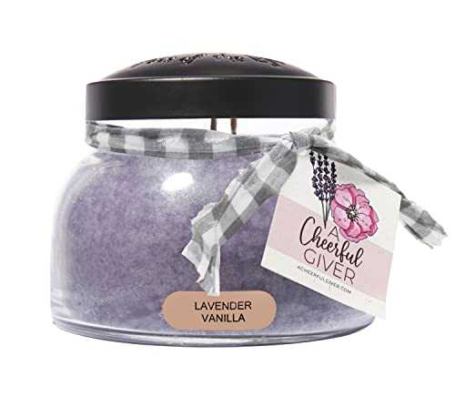 A Cheerful Giver - Lavender Vanilla - 22oz Mama Scented Candle Jar - Keepers of the Light - 125 Hours Hours of Burn Time, Candles Gifts for Women