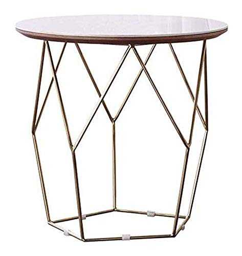 WSHFHDLC coffee table End Tables Nesting End Tables Living Room Contemporary Side Tables Furniture for Home and Office Metal Frame and Round Marble Top small coffee tables (Size : Small)