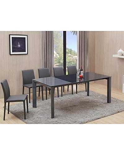 Extendable dining table gray Iraia 140/200 cm