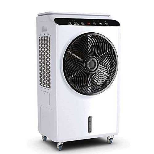 3 IN 1 Portable Air Conditioner,Mobile Air Cooler/Humidifier/Fan with LED Upgrade Touch Panel, Room Temperature Display, Remote Control, 5000M³/ H, 12 Hr Timer, Silent, 48L Water Tank