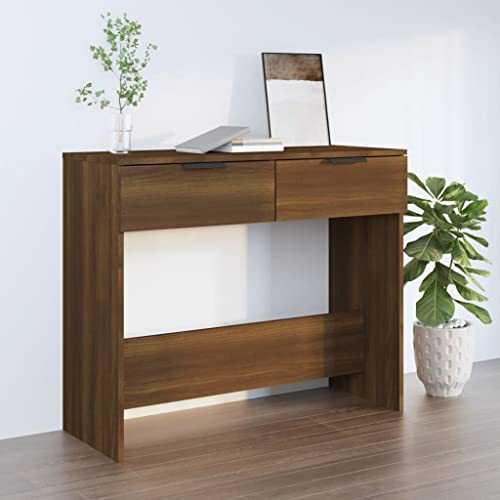 APCSA Furniture -Console Table Brown Oak 90x36x75 cm Engineered Wood-Tables