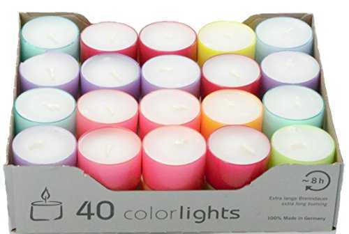 Wenzel-candles 23/219/40/UK 8 Hours Summer Lights Tea Lights, PC Cases in Mix, Multi-Colour