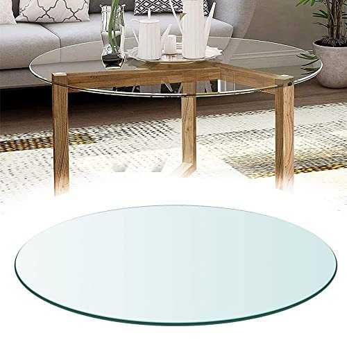 EMISOO Clear Glass Table Top Round Tabletop 16in 20in 24in 28in 32in 36in 39in Tempered Glass Table Top For Dining Home, Office, Garden Table (Size : Ø85cm/34in)