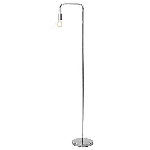 wilko Chrome Angled Floor lamp, Sliver Color Metal Floor Bright Light lamp with Contemporary Touch, h150 x Dia 23cm