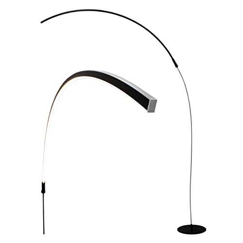 Neatfi 180CM Contemporary Crescent Floor Lamp, 16W, 600 Lumens, 3000K Color Temperature Warm Light with 3 Way Dimmable Light & Foot Pedal Switch for Living Room, Bedroom & Office (Black)