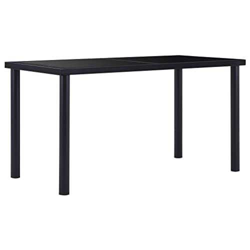 AGGEY Furniture,Tables,Kitchen,Dining Table Black 140x70x75 cm Tempered Glass,Dining Room Tables