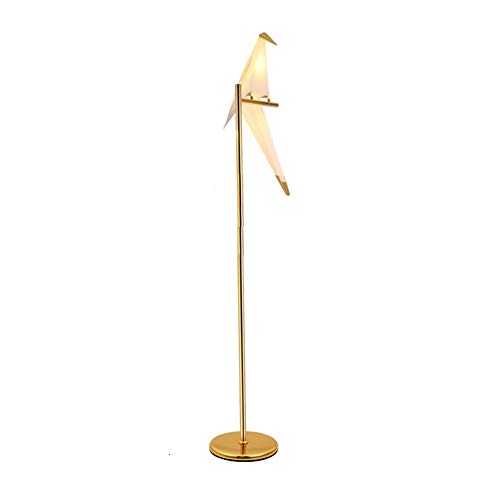 Zoe home Creative Bird Floor Lamp, Golden Finish Bird Paper Crane Swing LED Floor Light for Living Room Bedroom Reading Restaurant (Size : A)