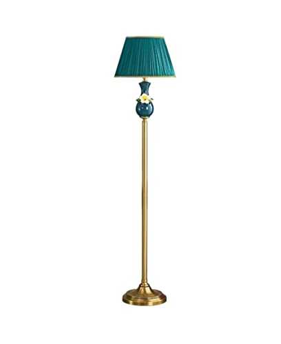 OLTETZ Lamp Stand Floor Lamp Standing Light Vintage Standing Lamp Green Vertical Ceramic Floor Lamps Foot Pedal Fabric Lamp Floor Light Standing Lamp (Blue : A, Size : Height 150cm)