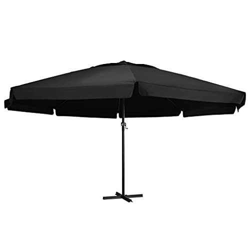 Cover Black Fabric with a PA coating(100% polyester), aluminium Home Garden Outdoor Living47368 Outdoor Parasol with Aluminium Pole 500 cm Black