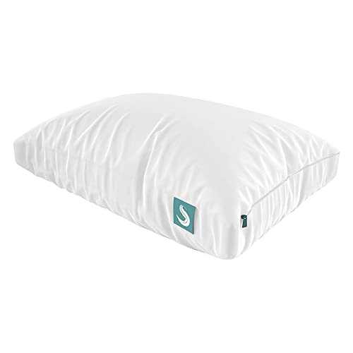 Sleepgram Bed Pillow - PREMIUM Adjustable Loft - Soft Microfiber Pillow with washable removable cover - 18 x 33 - King size, White