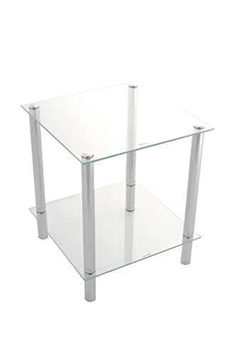 ASPECT Matrix 2-Tier Clear Glass Shelving Rack/Side End table