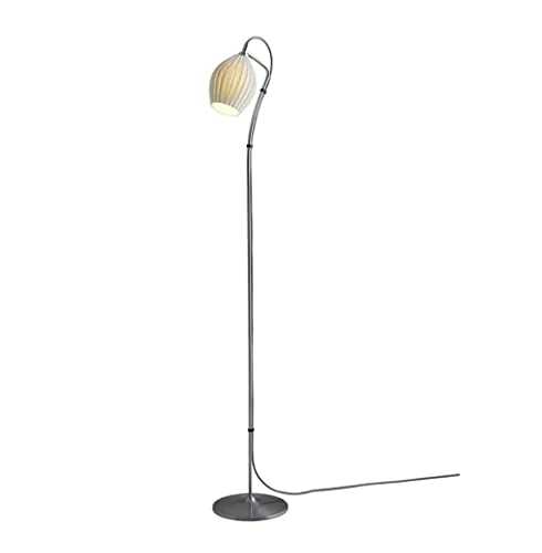 OLTETZ Lamp Stand Floor Lamp Standing Light Iron Floor Lamp with White Ceramic Lampshade Modern Standing Lamp Silver Reading Lamp Corner Light for Living Room Bedroom Standing Lamp