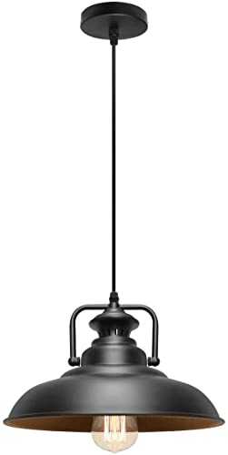 Retro Industrial Pendant Light Black Metal Workshop Vintage Ceiling Lamp Shade M0076F