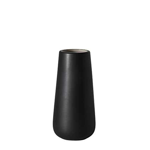 Gift Box Packaged 8" Tall Matte Black Ceramic Flower Vases - Home Decor Vase and Table Centerpieces Vase - Ideal Gifts for Friends and Family, Wedding, Bridal Shower, Birthday, Party, Baptism and More