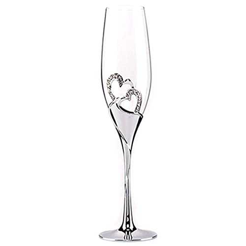 GXYtable cloth 2Pcs/Set Crystal Champagne Glass Wedding Toasting Flutes Drink Cup Party Marriage Wine Decoration Cups For Parties Gift Box, Champagne Flutes (Color : A) (Color : A)