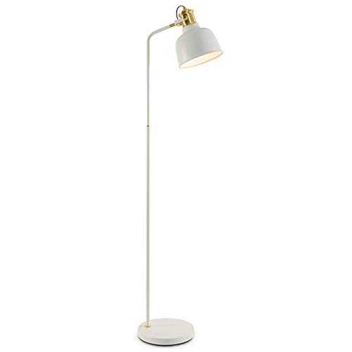OBRARY Floor Lamp Iron Retro Floor Lamp Indoor Lighting Standing Lamp Antique Suitable for Living Room Bedroom - Foot Switch (Color : White) liuzhiliang (Color : White)