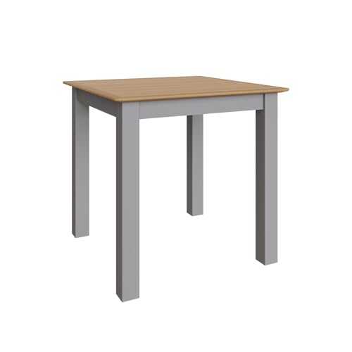 FWStyle square dining table in solid oak and dove grey painted finish. Kitchen or Dining Room Table. W80cm x D80cm x H76cm.