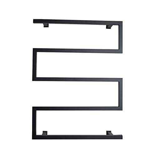 FFYN Heated Towel Rail Bathroom Radiator for Wall Mounted Electric Towel Warmer Anthracite Thermostatic Perfect for Towels Laundry Airer Rack Clothes,Black-800mm*600mm (Black 800mm*600m