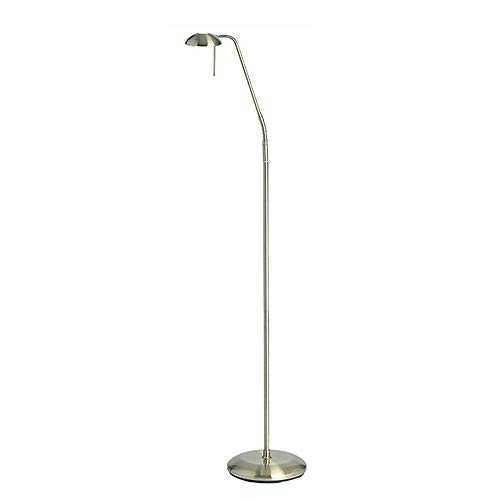 Endon Hackney 18W Antique Brass and Glass Touch Dimmable Adjustable Task Floor Lamp