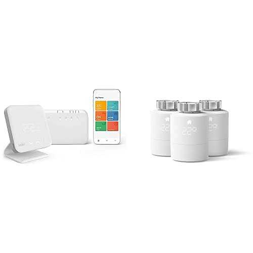 tado° Starter Kit - Wireless Smart Thermostat V3+ with tado° Smart Radiator Thermostat (Universal Mounting), 3-Pack, Add-on for Multi-Room Control