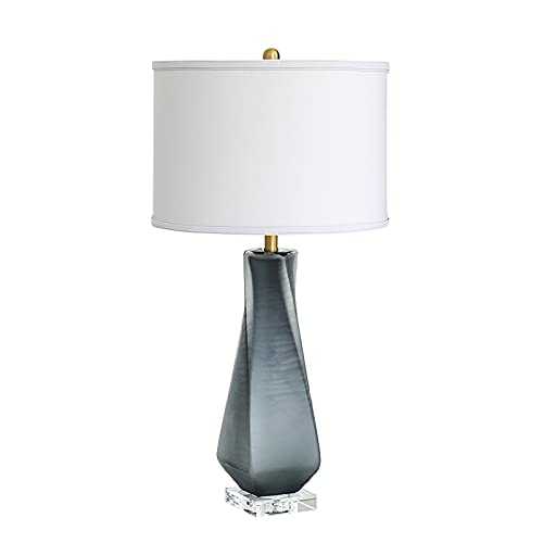 liushop Bedside Table Lamp Bedroom Bedside Table Lamp Modern Glazed Craft Lamps Suitable for Hotel Showroom Hall Living Room Glass Table Lamp E27 Desk Lamp (Color : B, Size : Button switch)
