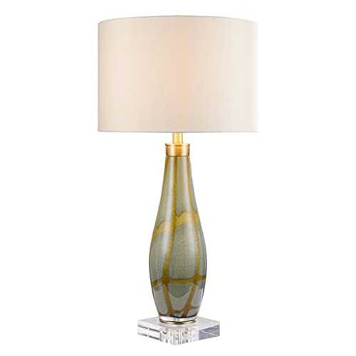 YUHUAWF Bedside Lamp Luxury Glass Bedside Table Lamp Creative Modern Bedroom Bedside Table Lamp Simple Study Living Room Decoration Table Lamp Household Lamp Dimmable