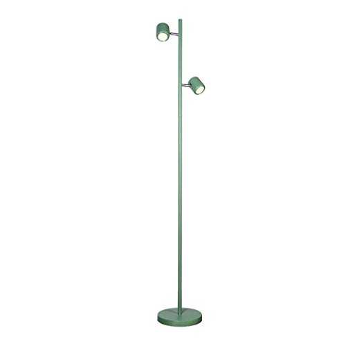 ZANZAN Standing Floor Lamp Double Head Floor Lamp - Standing Light with Two-color Touch Dimmer Switch Modern Minimalist Metal Floor Light for Living Room Floor Lamps indoor (Color : Green)