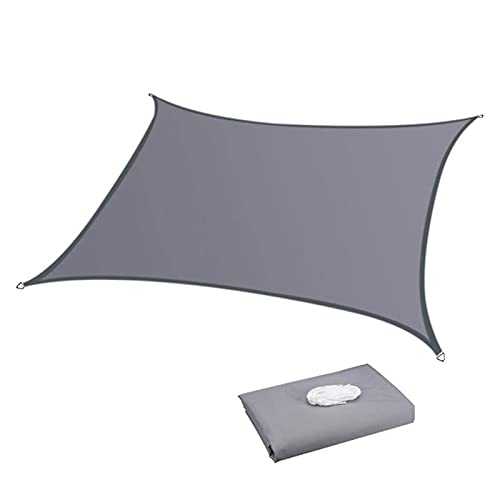 Touguqing Sun Shade Sail Canopy 2x3m 3x4m Rectangle Pergola Cover Sunscreen Awning with Free Rope UV Block Waterproof for Outdoor Patio Gazebo Garden, Grey 2m,3m,4m,5m,6m(Size:5X6M)