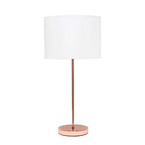 Simple Designs Table Lamp, 40 W, Rose Gold and White