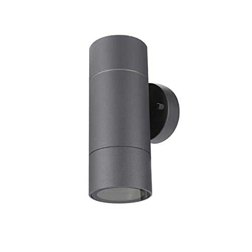 Outdoor Wall Light Wall Sconce IP54 Waterproof Modern UP&Down Wall Lamp Grey Stainless Steel Aluminum Alloy Cylinder Design for Indoor and Outdoor (Grey)