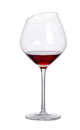 NAXIAOTIAO Oblique Red Wine Glasses,Crystal Clear Star Glass,Lead-Free Cups 4 Pcs Elegant Party Drinking Glassware