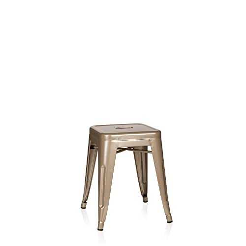 hjh OFFICE Vantaggio 645003 Low Stool Metal Gold Industrial Design Stackable