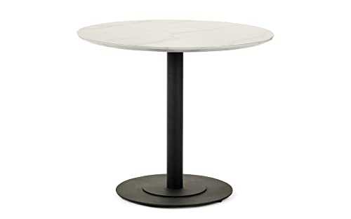 Julian Bowen Dining Table, White Marble and Black, One Size