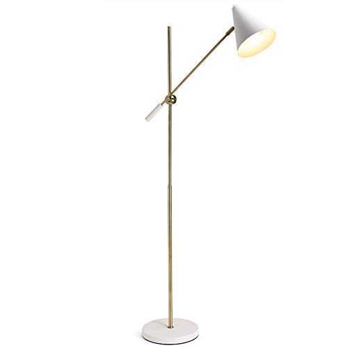 Aeros LED Ajustable Floor Lamp for Living Room Tall Standing Lamp for Bedroom, for Kids Room, for Office with 9w led Bulb (63.8"H White)