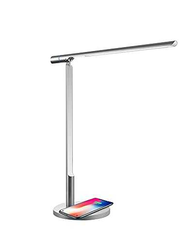 NC LED Desk Lamp with Wireless Charger USB Port Adjustable Desk Lamp in Two Modes Desk Lamps for Home Office (Size : 150 * 150 * 460mm)