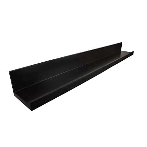 InPlace Shelving 9084682 Floating Wall Shelf with Picture Ledge, Black, 60-Inch Wide by 4.5-Inch Deep by 3.5-Inch High