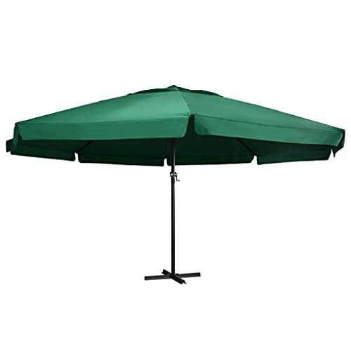 Green Fabric (100% polyester) with PA coating, aluminium, steel Home Garden Outdoor Living47371 Outdoor Parasol with Aluminium Pole 600 cm Green