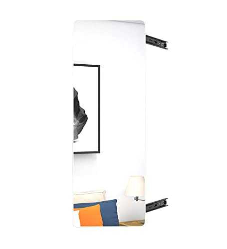 Wardrobe Dressing Mirror, Invisible Pull Tensile Full Body Mirror, Color: Black/Rose Gold/White (Color : White, Size : 80 * 40cm)