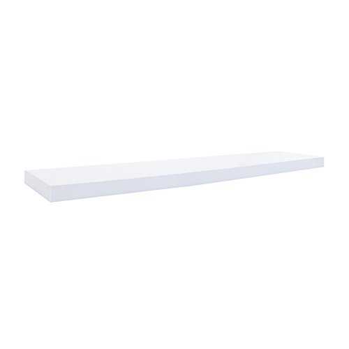 Rebecca Mobili Set of 2 Wall Hanging Shelves Floating Shelf Wood White Entrance Contemporary Style Living Room Home Decoration - 3,8 x 100 x 25 cm (H x W x D) - Art. RE6061
