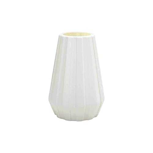 123 Life Vase, Plastic Vases for Flower, Durable Modern Decorative Flower Vase for Living Room Office Wedding Decoration (White)