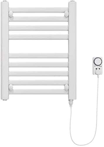 OUWTE Heated Towel Rail Wall Mounted Flat Panel Radiator for Bathroom Electric Towel Warmer Anthracite Thermostatic Perfect for Towels Laundry Airer Rack Clothes,Black-400x500mm