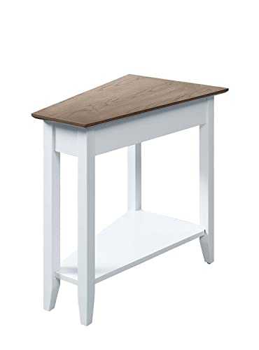 Convenience Concepts American Heritage Wedge End Table, Driftwood Top/White Frame, Wood