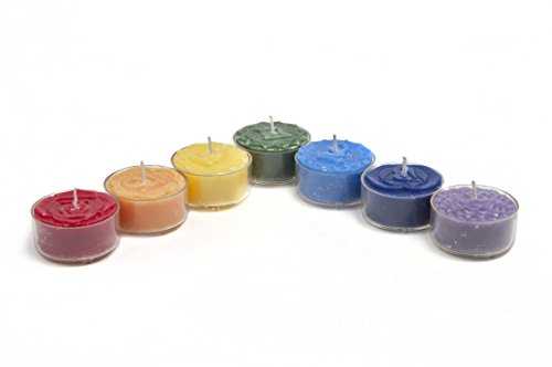 FindSomethingDifferent Gift set of 7 Chakra Aroma Tea Light Candles in Giftbox