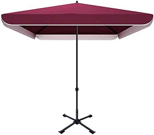 UWY Parasol Garden Umbrella Sun Shading Outdoor Commercial Parasols, Sunshade and Rainproof Parasol with Four Height Adjustment(Color:Pink;Size:2.2x1.8m)