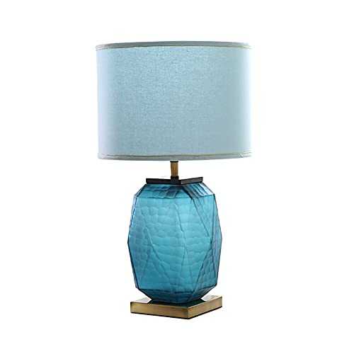 Table Lamp Modern Craft Glass Bedside Lamp Hotel Exhibition Hall Table Lamp Living Room Bedroom Bedside Glazed Glass Table Lamp E27 for Bedroom Living Room Hotel ( Color : B , Size : Remote control )